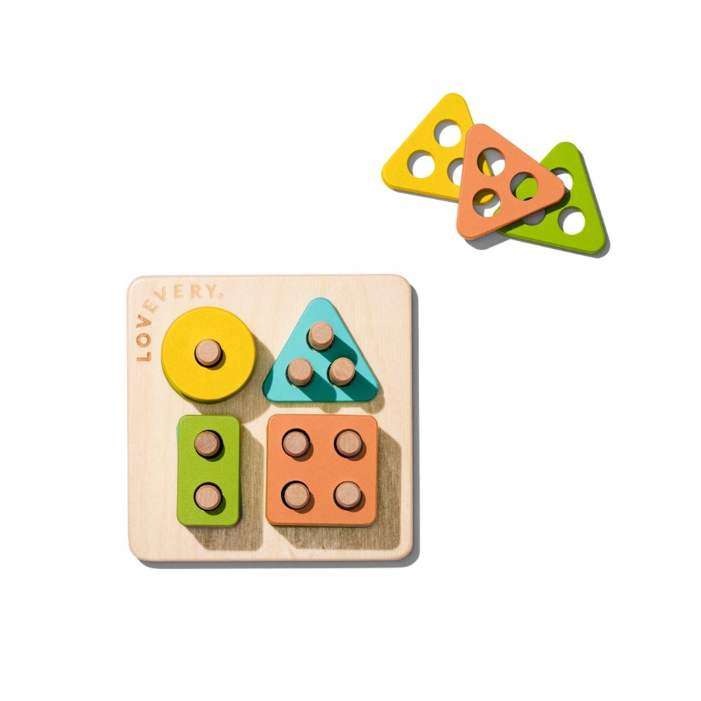 Lovevery Wooden Shape Sorting Puzzle - Multicolor
